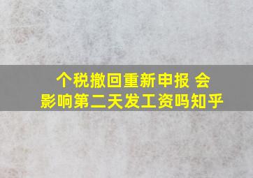 个税撤回重新申报 会影响第二天发工资吗知乎